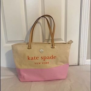 Large KATE SPADE pink stripe TOTE or diaper bag